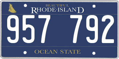 RI license plate 957792