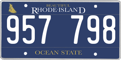 RI license plate 957798