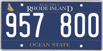 RI license plate 957800