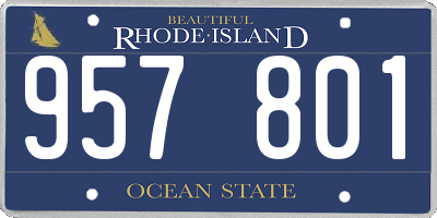 RI license plate 957801