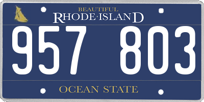 RI license plate 957803