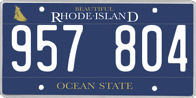 RI license plate 957804
