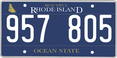 RI license plate 957805