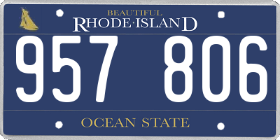 RI license plate 957806