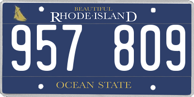 RI license plate 957809