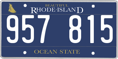 RI license plate 957815