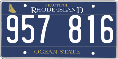 RI license plate 957816