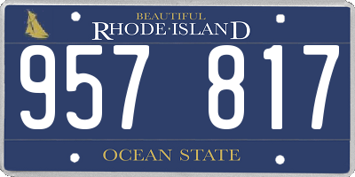 RI license plate 957817