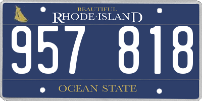 RI license plate 957818
