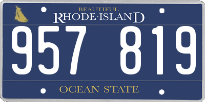 RI license plate 957819
