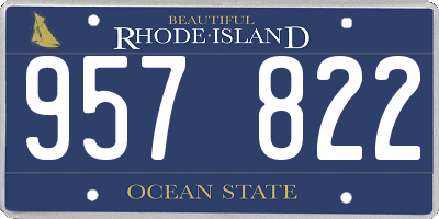 RI license plate 957822
