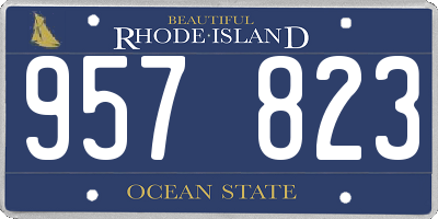 RI license plate 957823