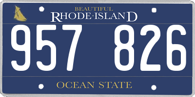 RI license plate 957826