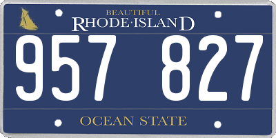 RI license plate 957827