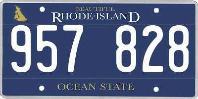 RI license plate 957828