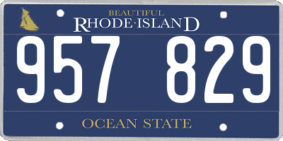 RI license plate 957829