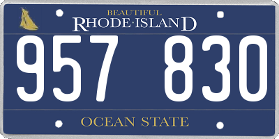 RI license plate 957830