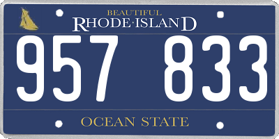 RI license plate 957833