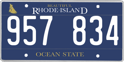 RI license plate 957834