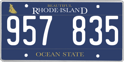 RI license plate 957835