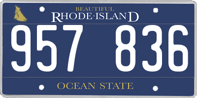 RI license plate 957836
