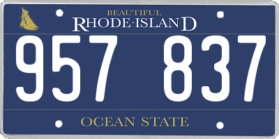 RI license plate 957837