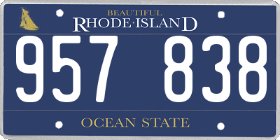 RI license plate 957838