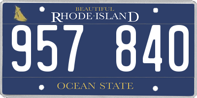 RI license plate 957840