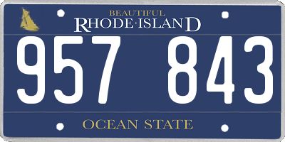 RI license plate 957843