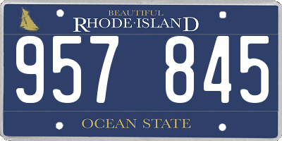 RI license plate 957845