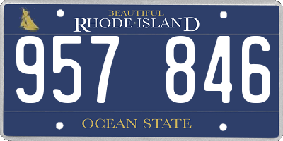 RI license plate 957846
