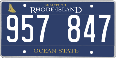 RI license plate 957847