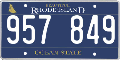 RI license plate 957849