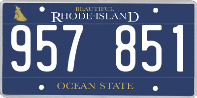RI license plate 957851