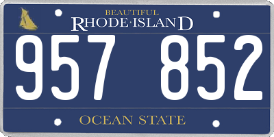 RI license plate 957852