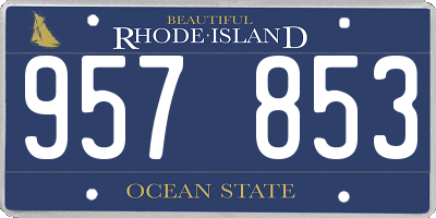 RI license plate 957853