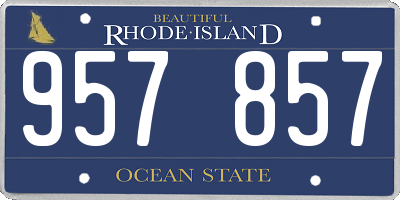 RI license plate 957857