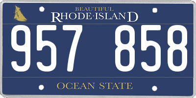 RI license plate 957858