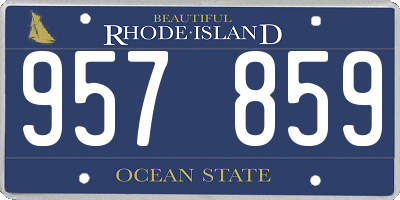 RI license plate 957859