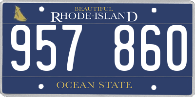 RI license plate 957860