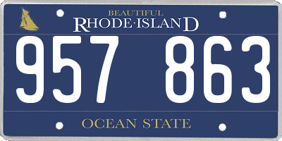 RI license plate 957863