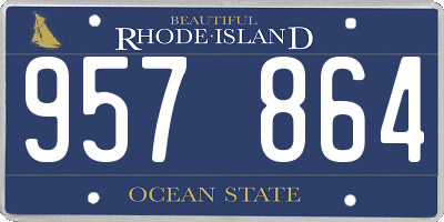 RI license plate 957864