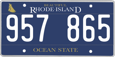 RI license plate 957865