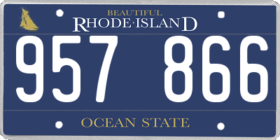 RI license plate 957866