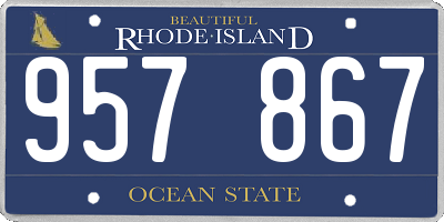 RI license plate 957867