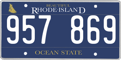RI license plate 957869