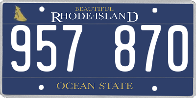 RI license plate 957870