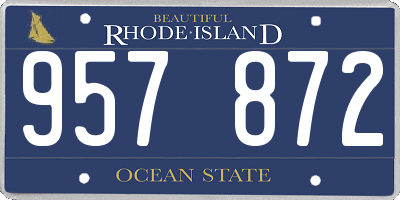 RI license plate 957872