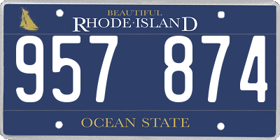 RI license plate 957874