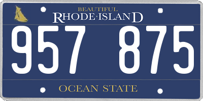 RI license plate 957875